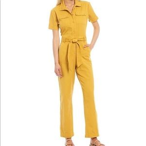 Short Sleeve Belted Jumpsuit